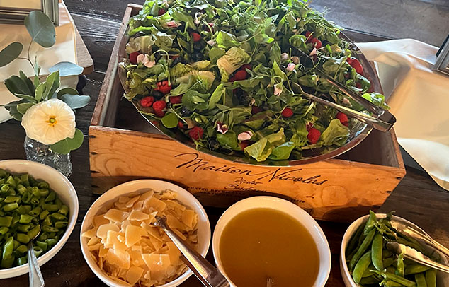 fresh salad at a catering event