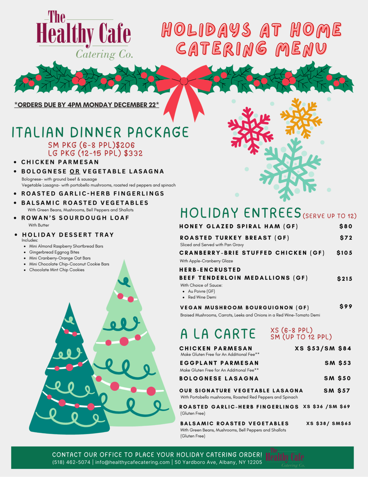 Holidays at Home Catering Menu | Healthy Cafe Catering Co.